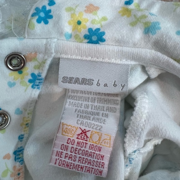 Vintage Sears Baby Bubble Romper Floral AOP Lace 1M Baby Girl - Picture 6 of 7